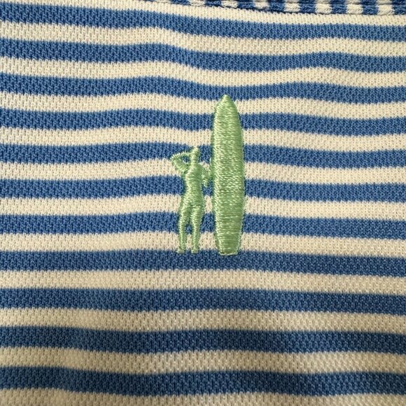 Johnnie-O Polo Shirt Men's XL Blue Prep-Formance Warwick Stripes Stretch Golf - Picture 4 of 8